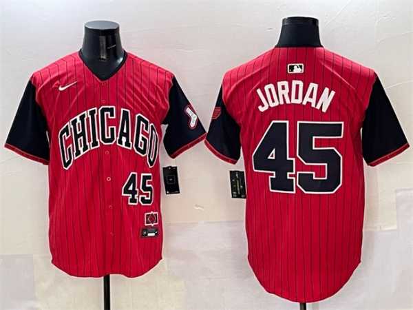 Men%27s Chicago White Sox #45 Michael Jordan Red Black 2025 City Connect Limited Stitched Jersey